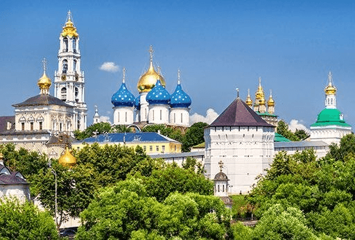 Купола и монастырские стены — Золотое кольцо